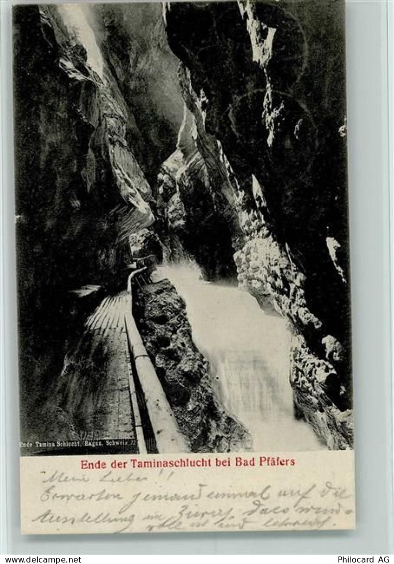 7312 Pfäfers 1907 - Ende der Taminaschlucht bei Bad Pfäfers - 11087536