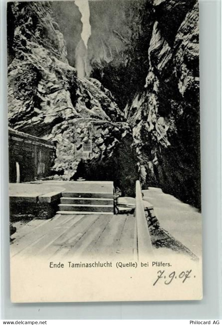 7312 Pfäfers 1907 - Ende Taminaschlucht Quelle bei Pfäfers - 11087535