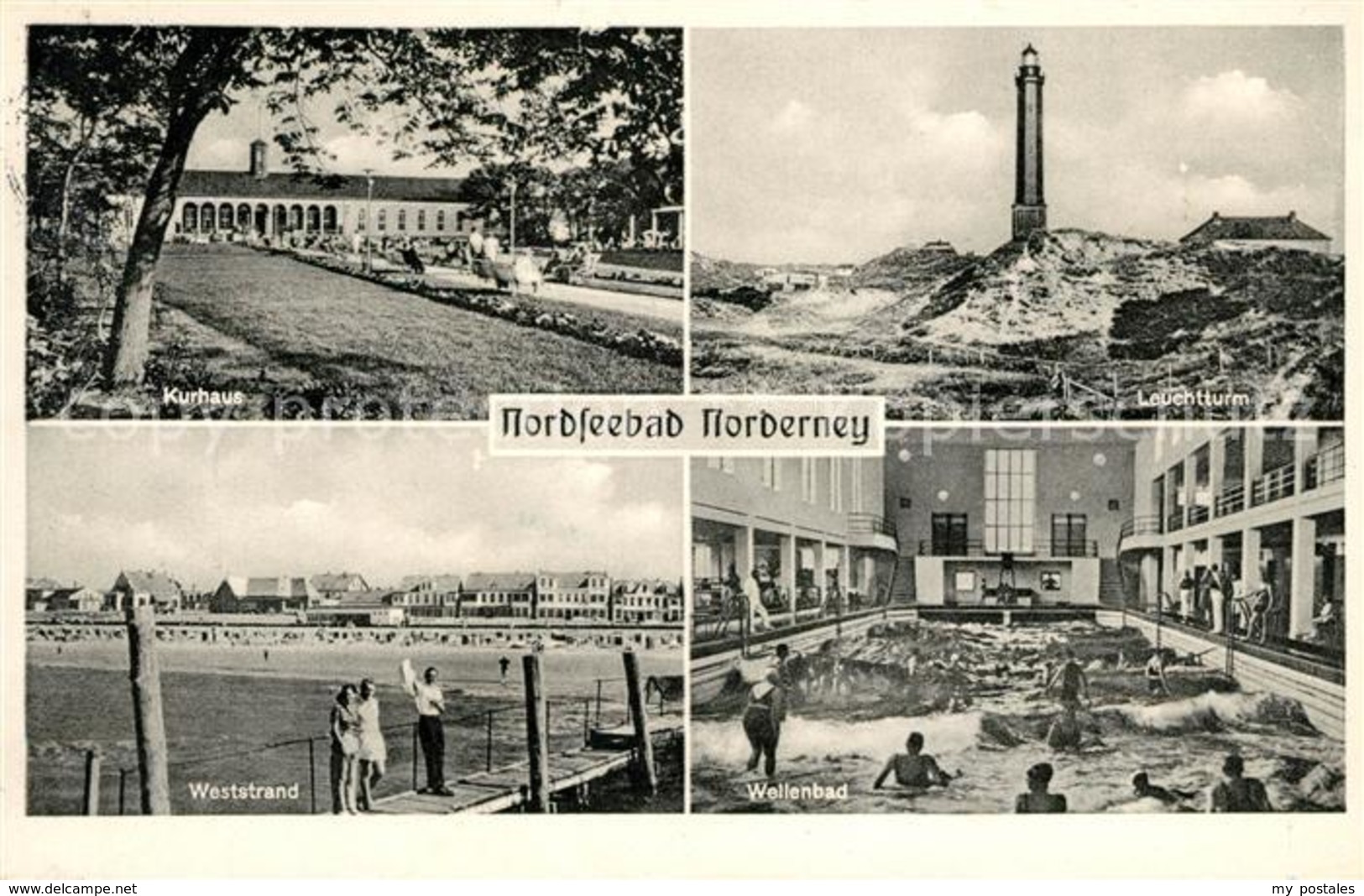 73150289 Norderney Nordseebad Kurhaus Leuchtturm Weststrand Wellenbad Norderney