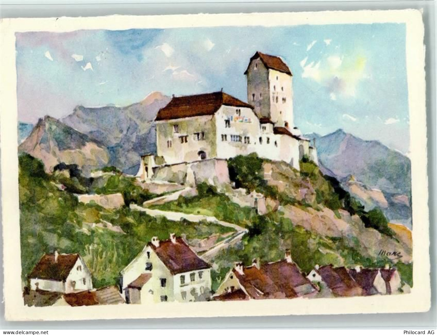 7320 Sargans Künstlerkarte Schloss Sargans Sign. Marc - 11051890