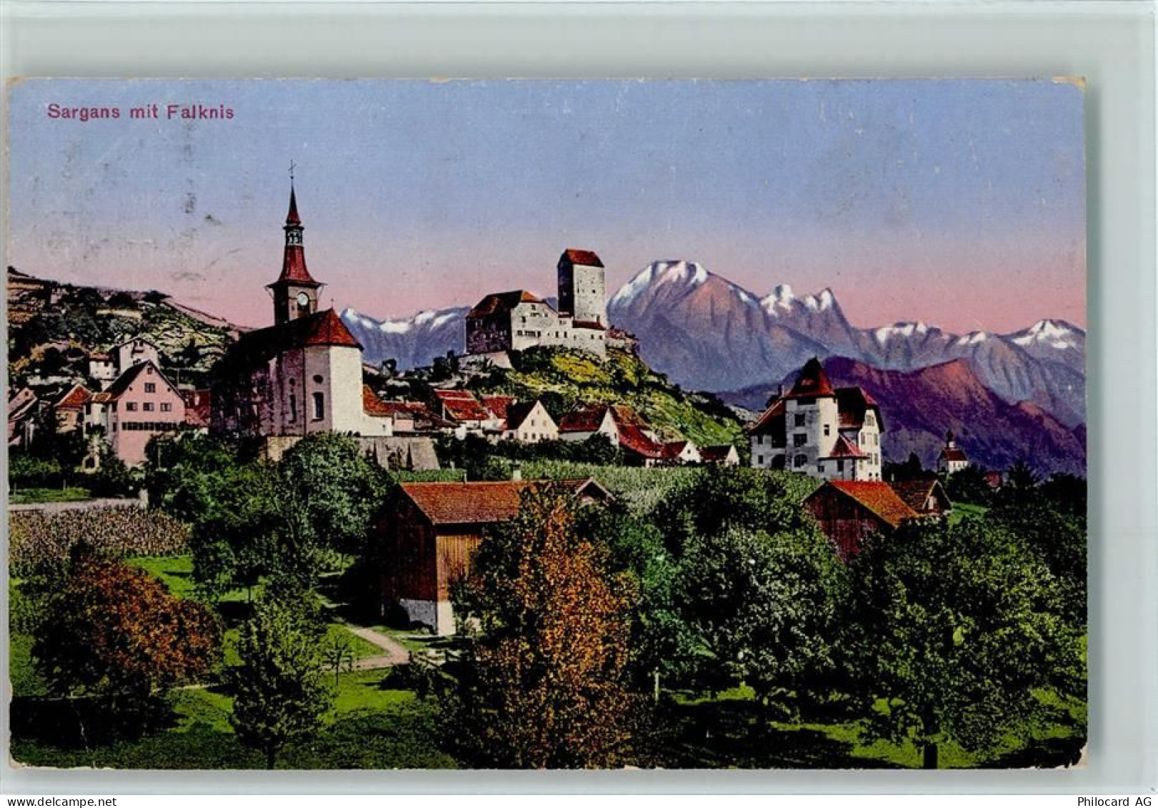 7320 Sargans - Ortsansicht Sargans mit Falknis - 10147742