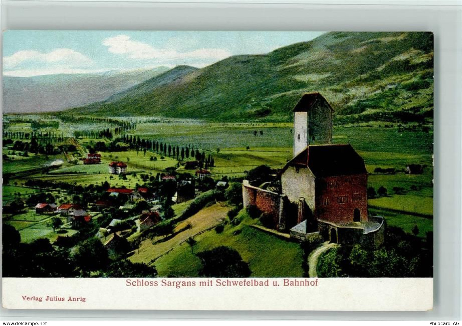 7320 Sargans - Schloss Sargans mit Schwefelbad und Bahnhof - 13114164