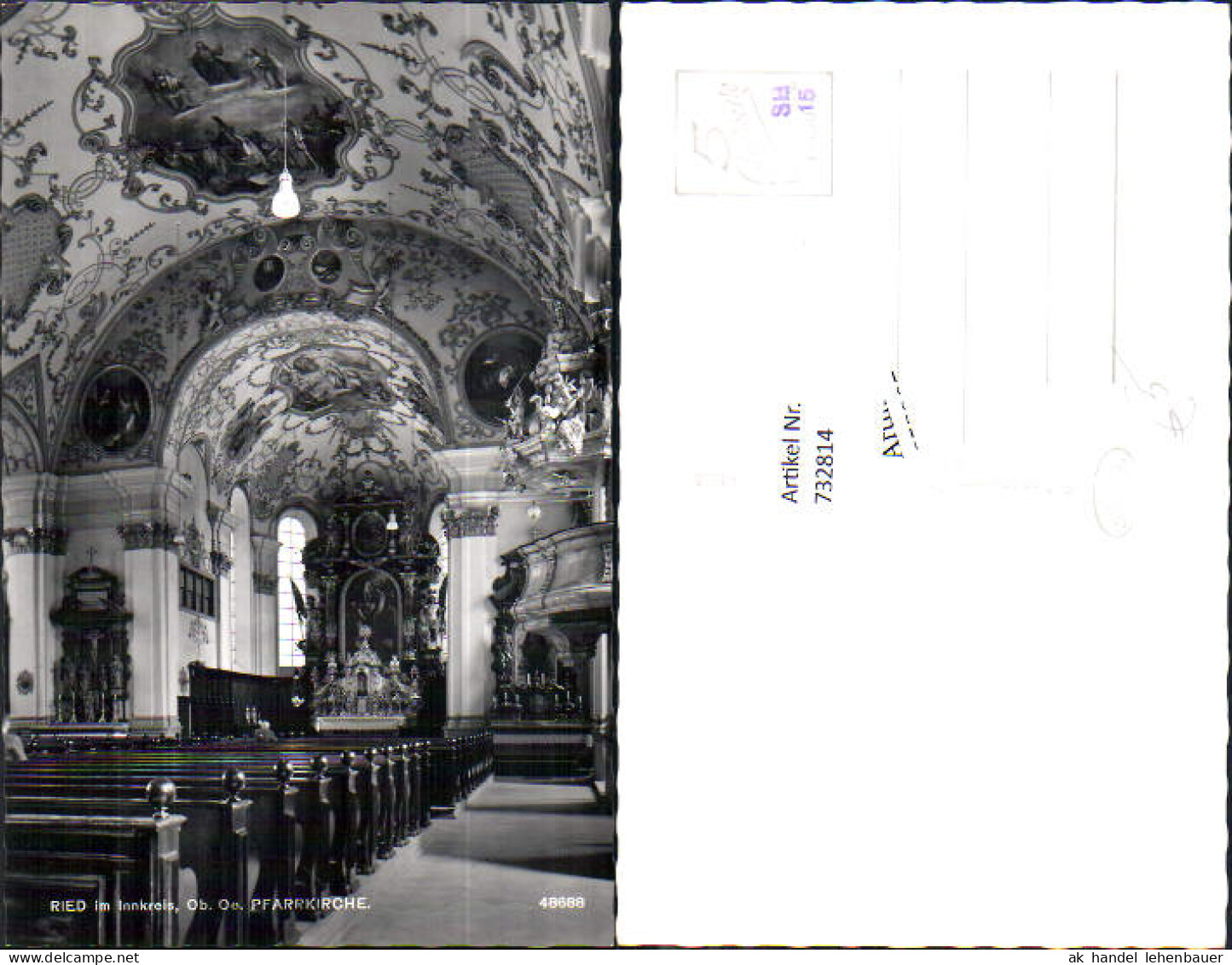 732814 Foto AK Ried im Innkreis Pfarrkirche Kirche Inneres