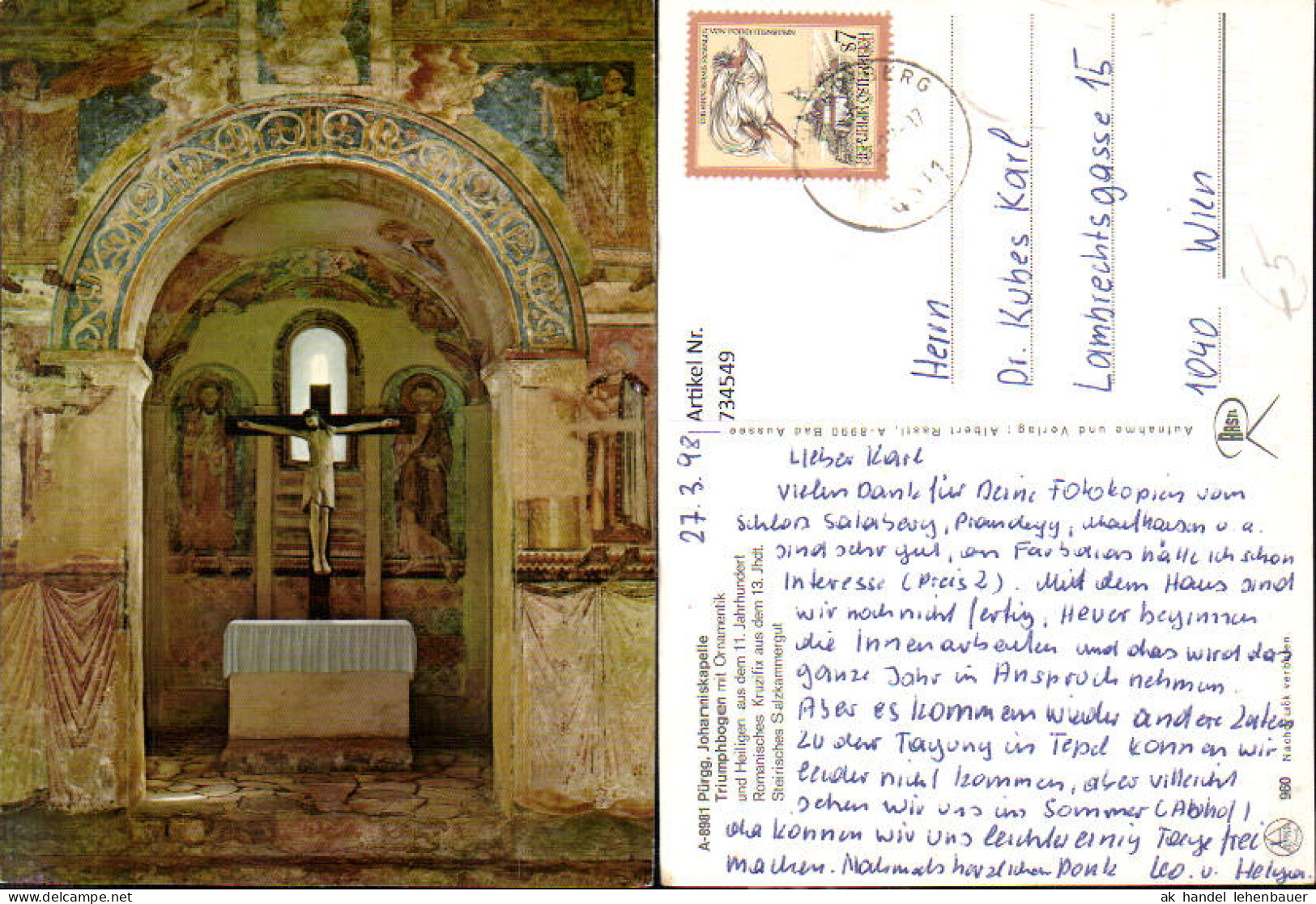 734549 Pürgg Johanniskapelle Triumphbogen Inneres