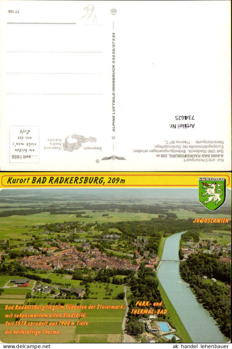734625 Fliegeraufnahme Bad Radkersburg pub Alpine Luftbild 77136