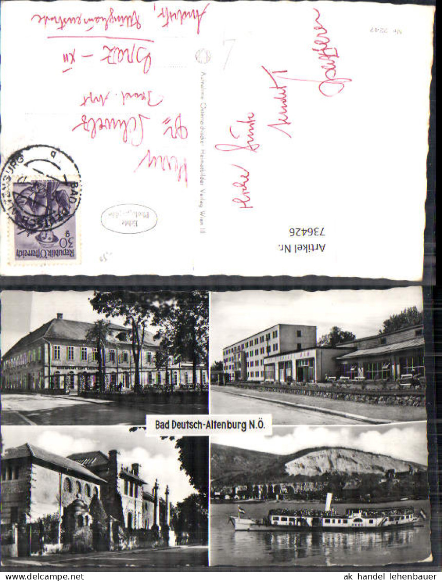 736426 Mehrbild AK Bad Deutsch-Altenburg Sol-Schwefel-Bad Schiff Dampfer Hebe