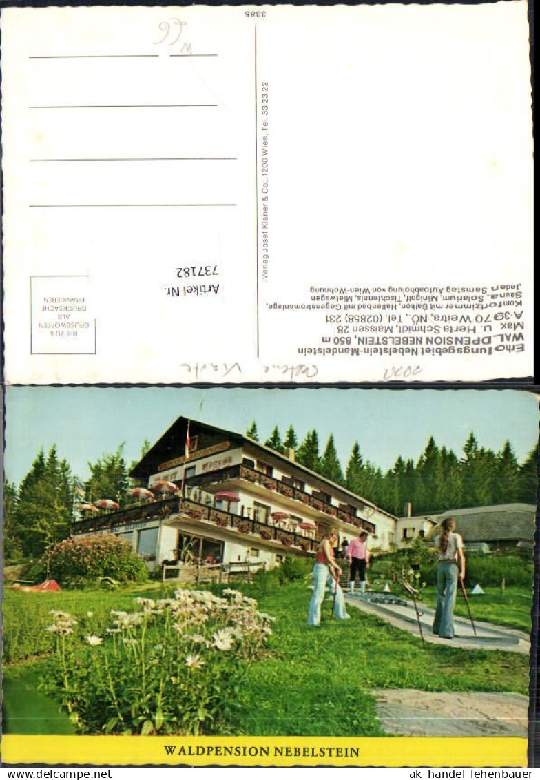 737182 seltene AK Weitra Pension Nebelstein Mandelstein
