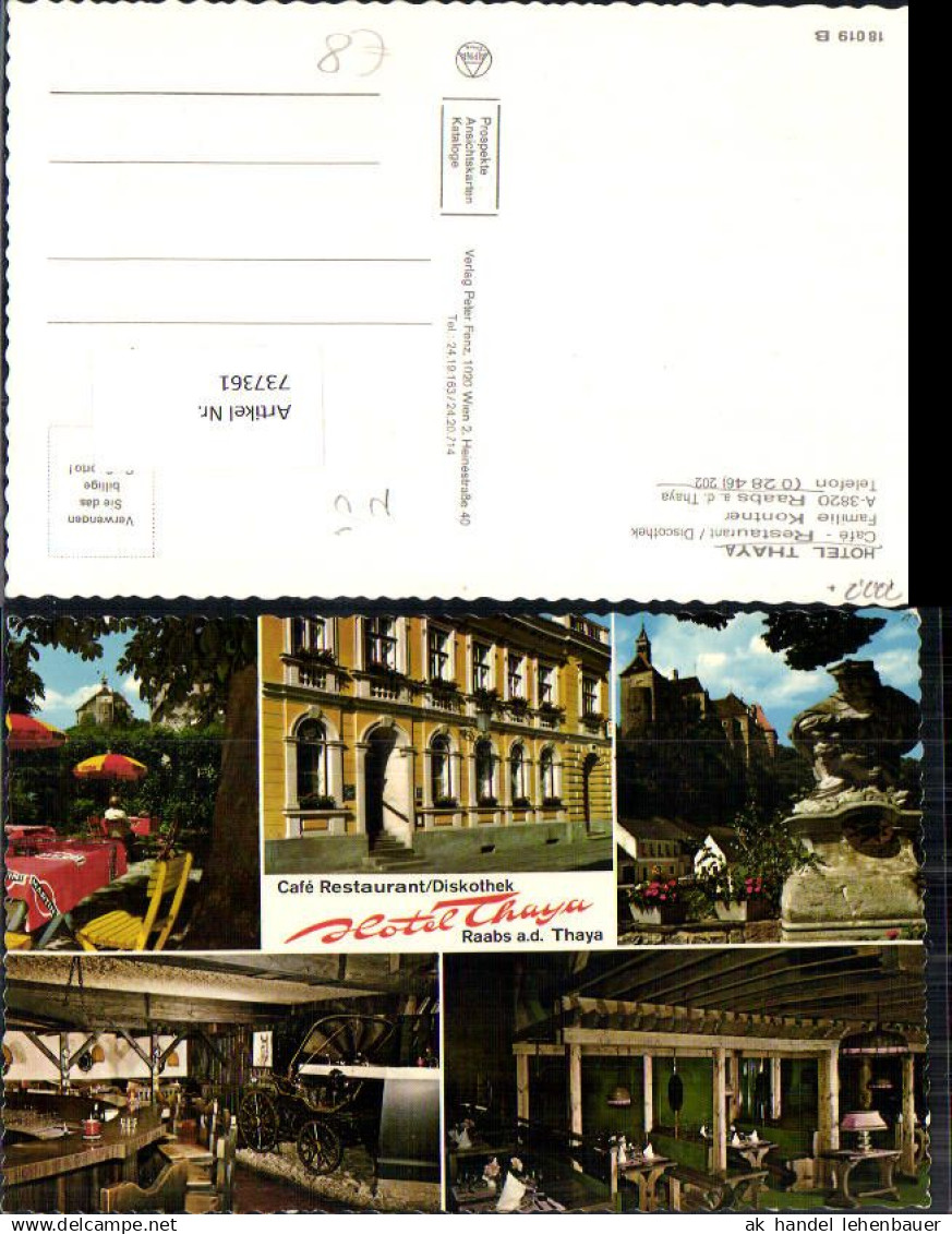 737361 Raabs an der Thaya Cafe Restaurant Hotel Thaya