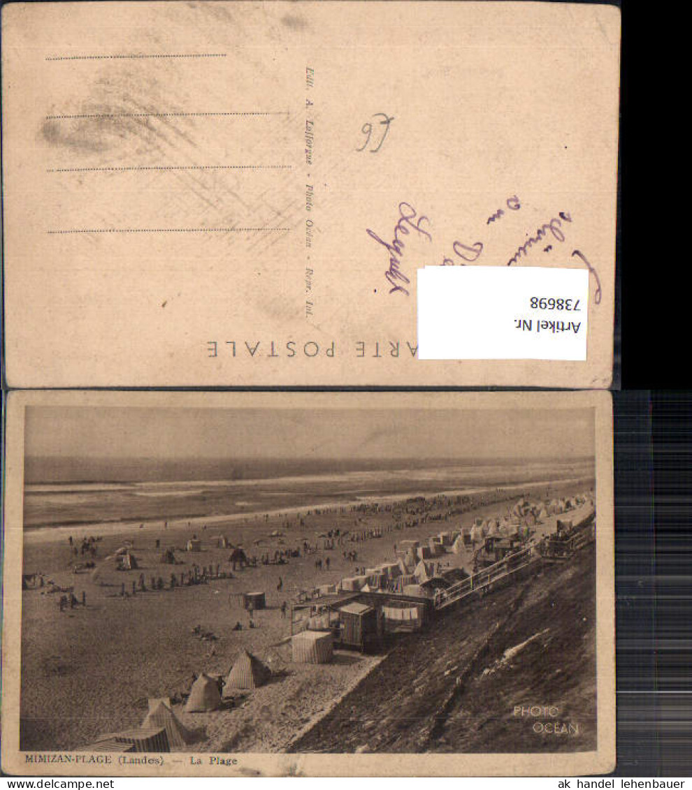 738698 Mimizan-Plage Landes La Plage Strand Strandleben France