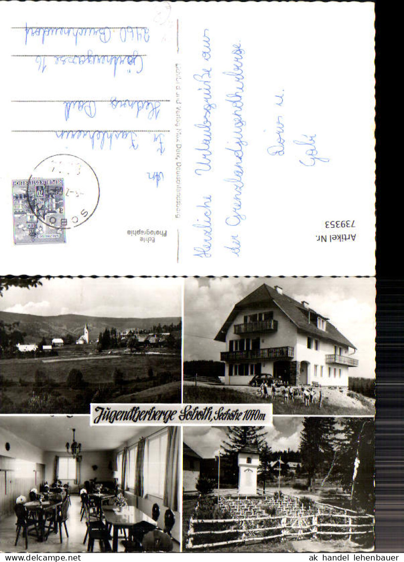 739353 Mehrbild Foto AK Eibiswald Jugendherberge Soboth Friedhof VW Käfer Kinder Speisesaal
