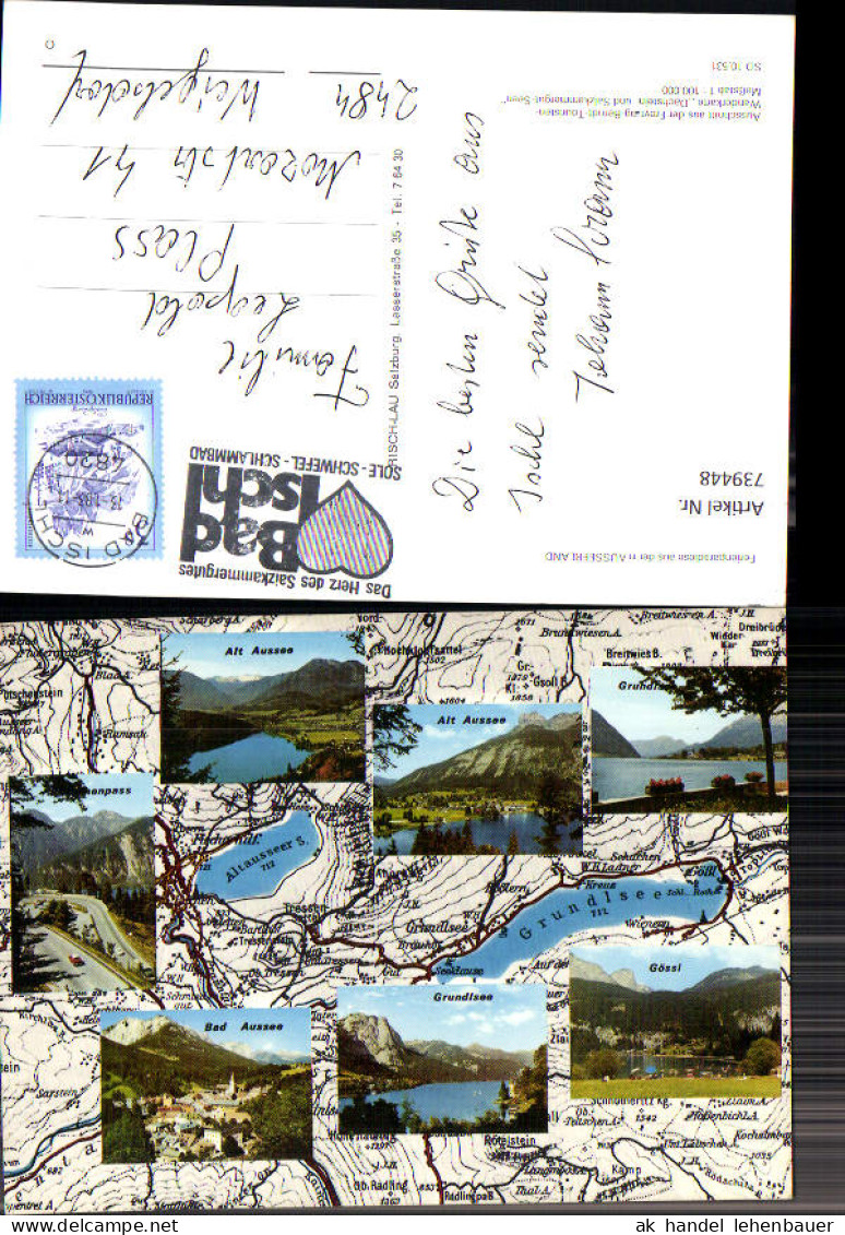739448 Lagekarte Ausserland Grundlsee Altaussee Aussee