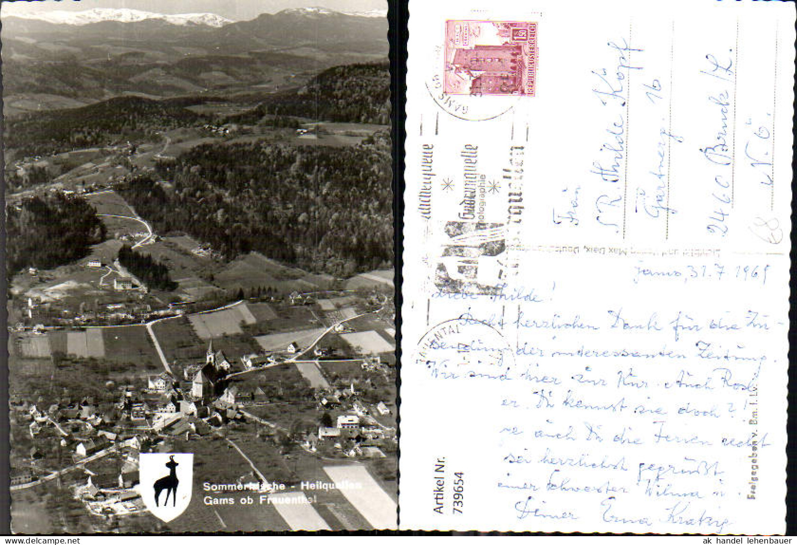 739654 Fliegeraufnahme Gams ob Frauenthal Bad Gams