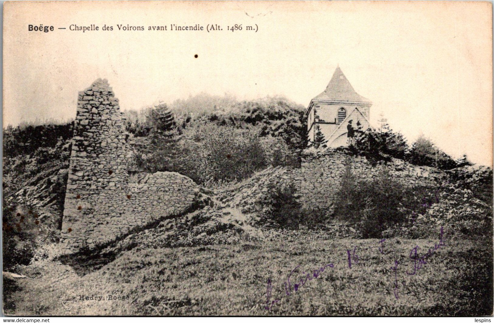 74 - BOËGE -- Chapelle des Voirons avant l'incendie