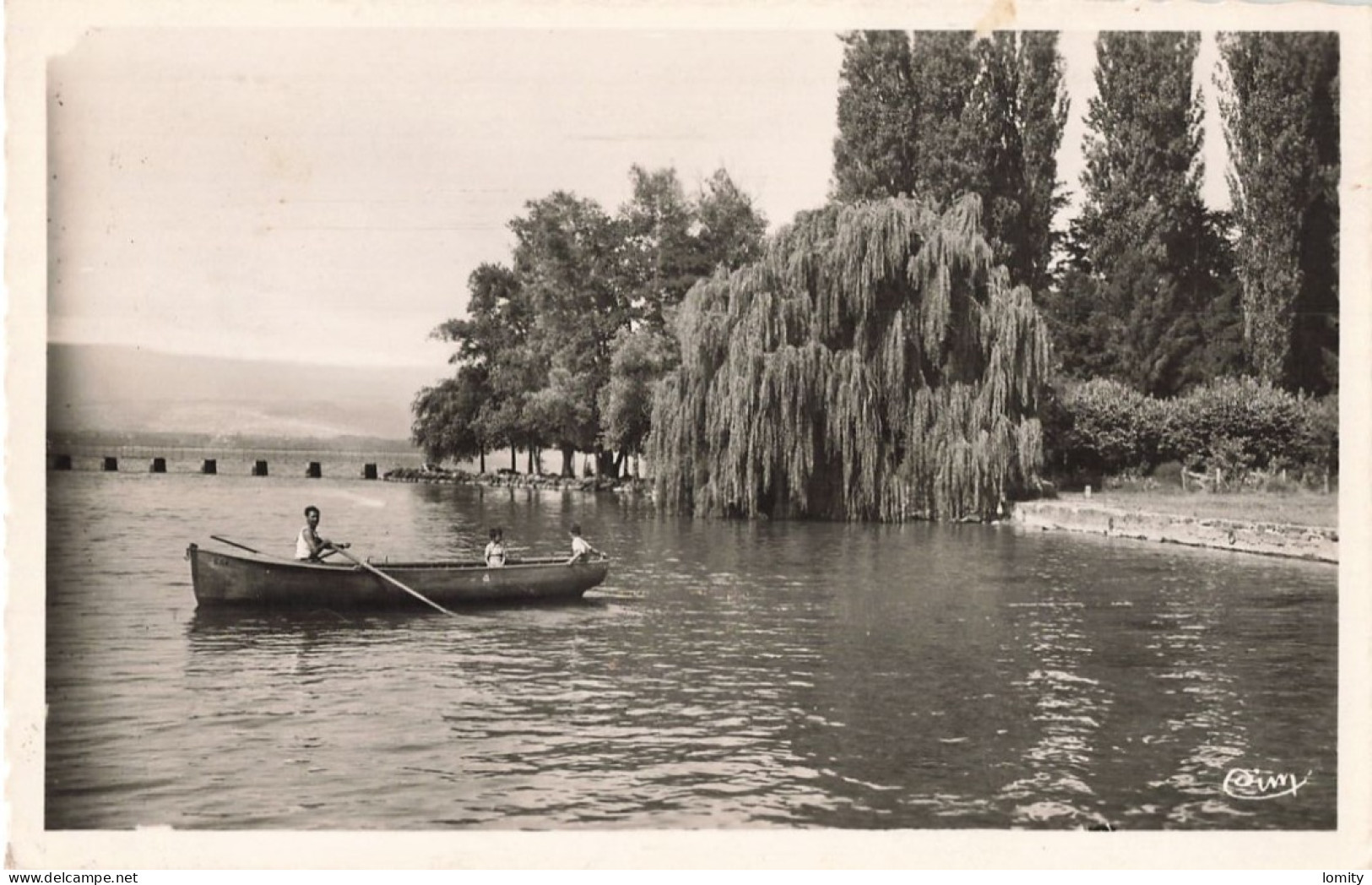 74 Messery la pointe barque CPSM PF cachet Messery