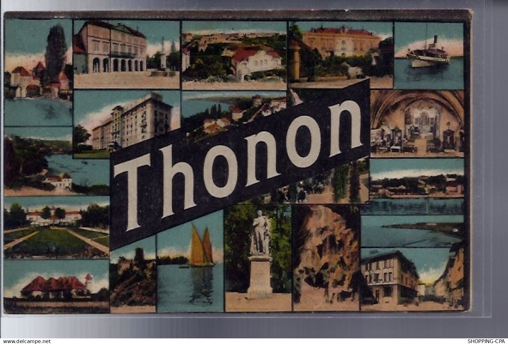 74 - Thonon-les-Bains - différentes vues de la Ville - Voyagé - Dos divisé