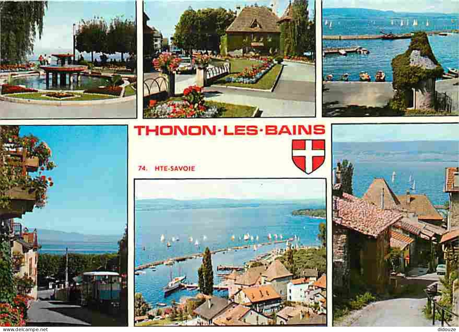 74 - Thonon les Bains - Multivues - Automobiles - Blasons - CPM - Voir Scans Recto-Verso