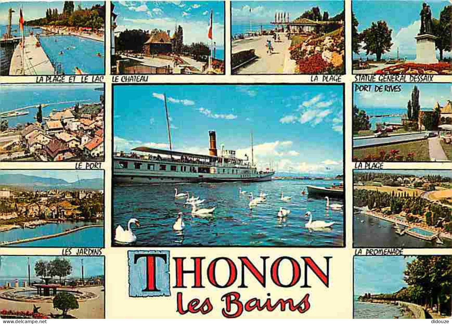 74 - Thonon les Bains - Multivues - Bateaux - CPM - Voir Scans Recto-Verso