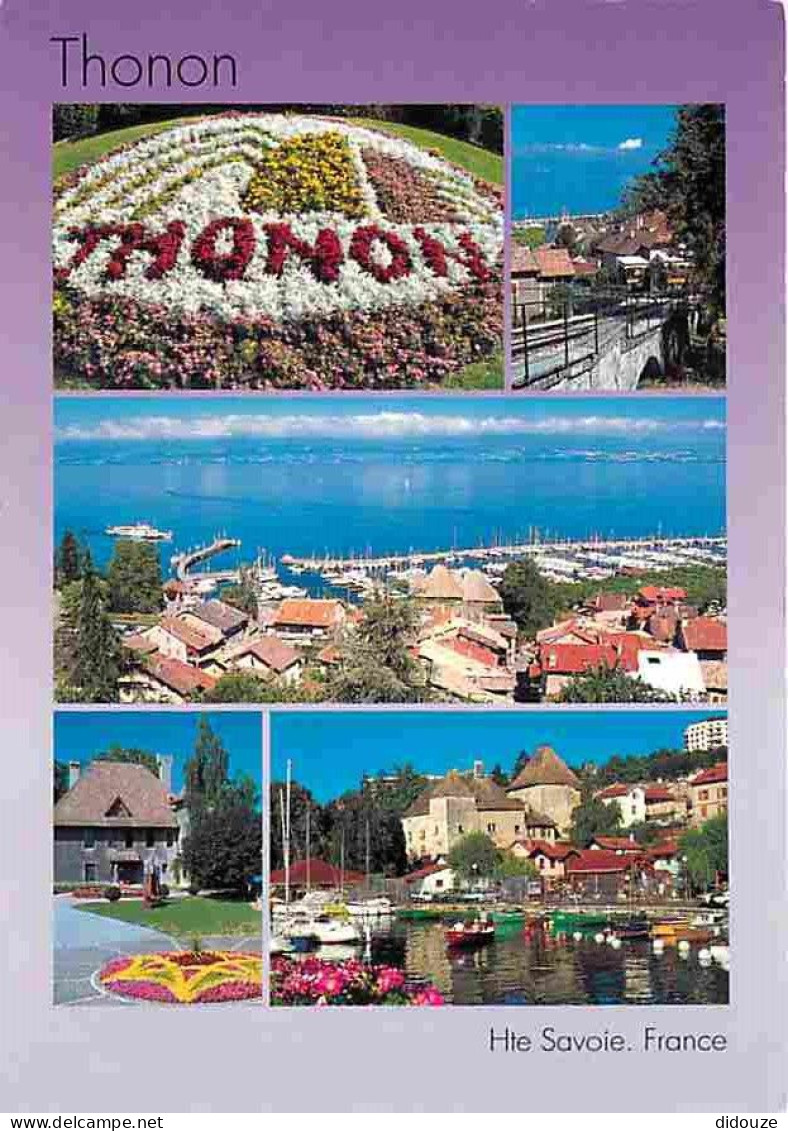 74 - Thonon les Bains - Multivues - Fleurs - Flamme Postale - CPM - Voir Scans Recto-Verso