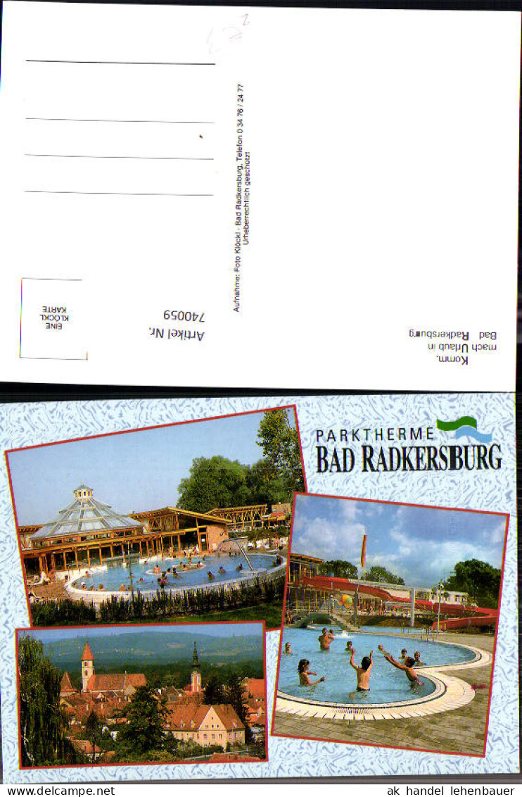 740059 Mehrbild AK Bad Radkersburg Parktherme Schwimmbad Stadtansicht