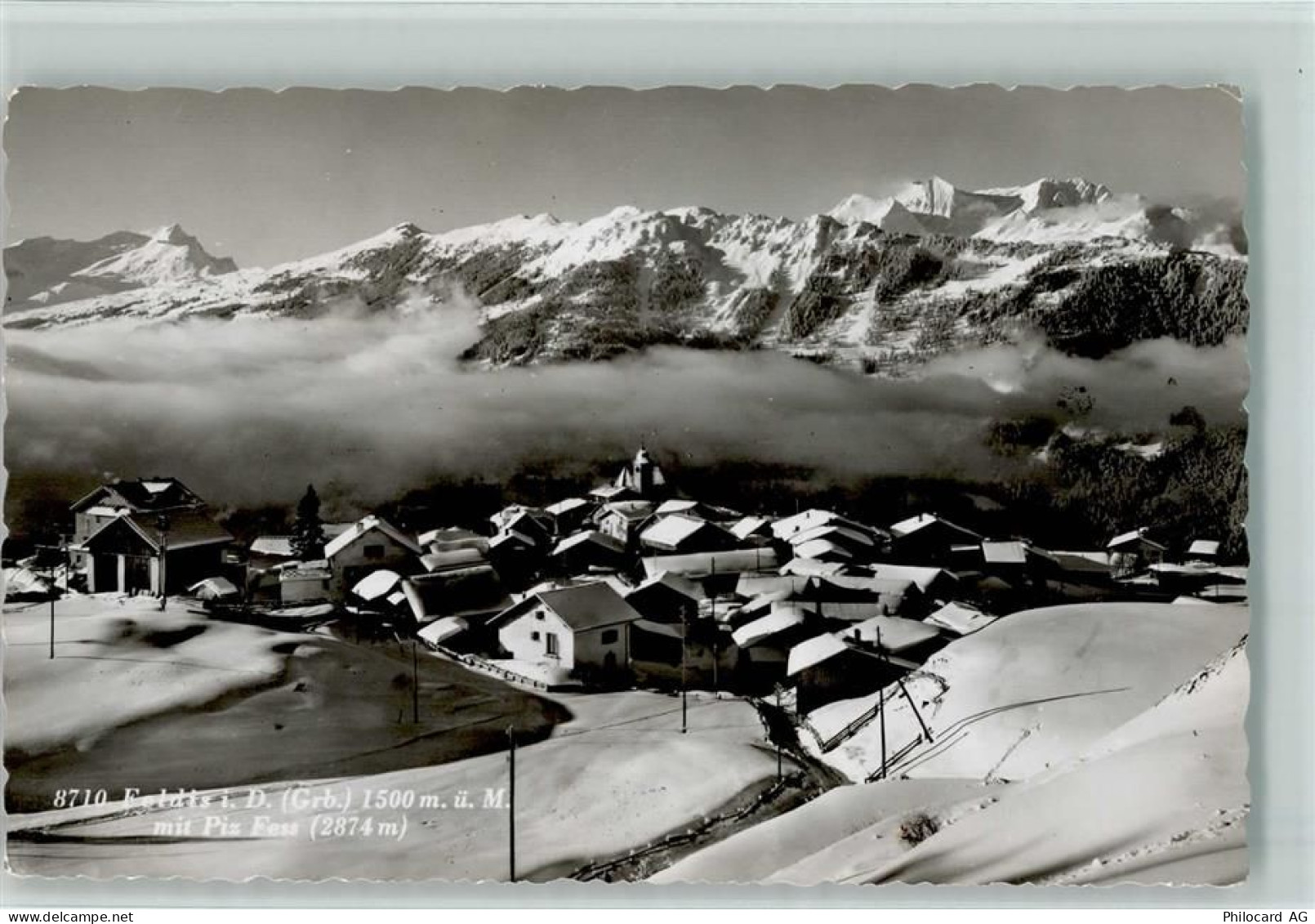 7404 Feldis/Veulden - Feldis mit Piz Fess Winteraufnahme - 10156426