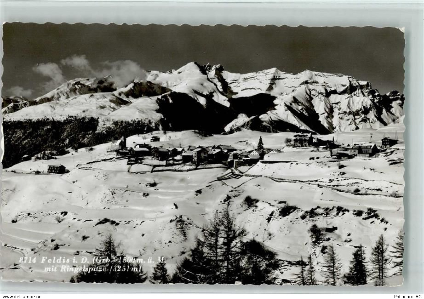 7404 Feldis/Veulden - Gesamtansicht mit Ringelspitze Winteraufnahme - 10156377