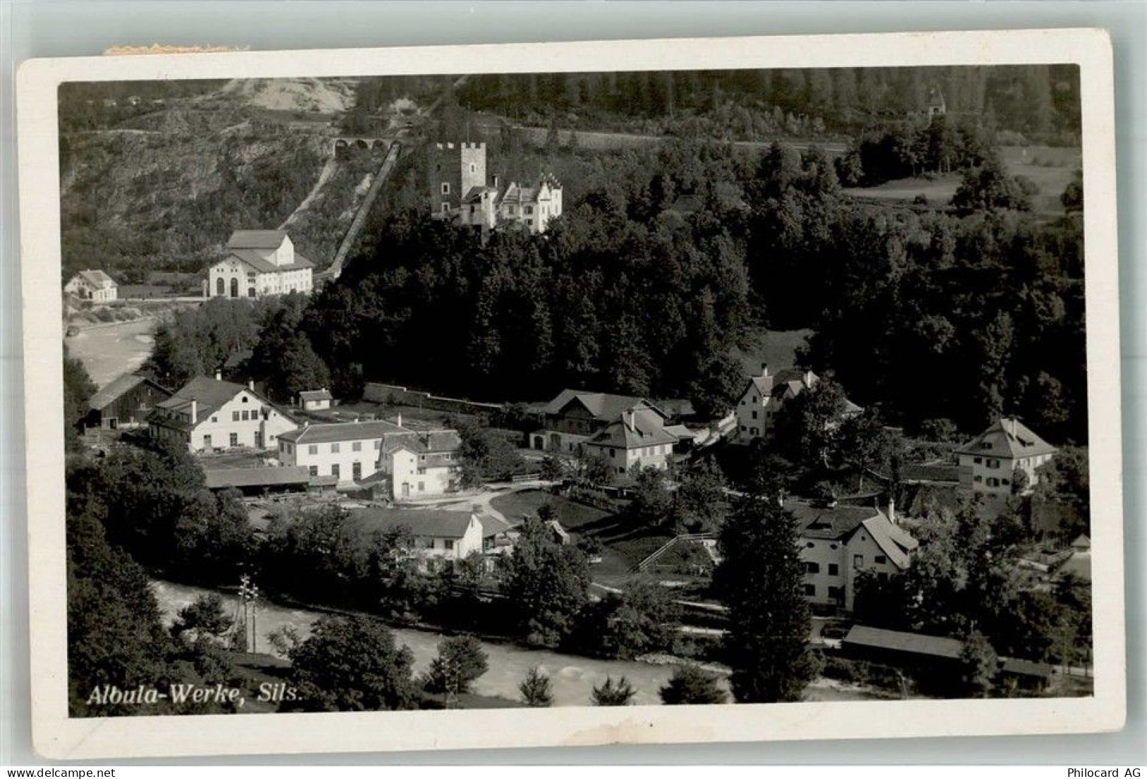7411 Sils im Domleschg 1927 Foto AK Eisenbahn Albula-Werke Burg - 14007730
