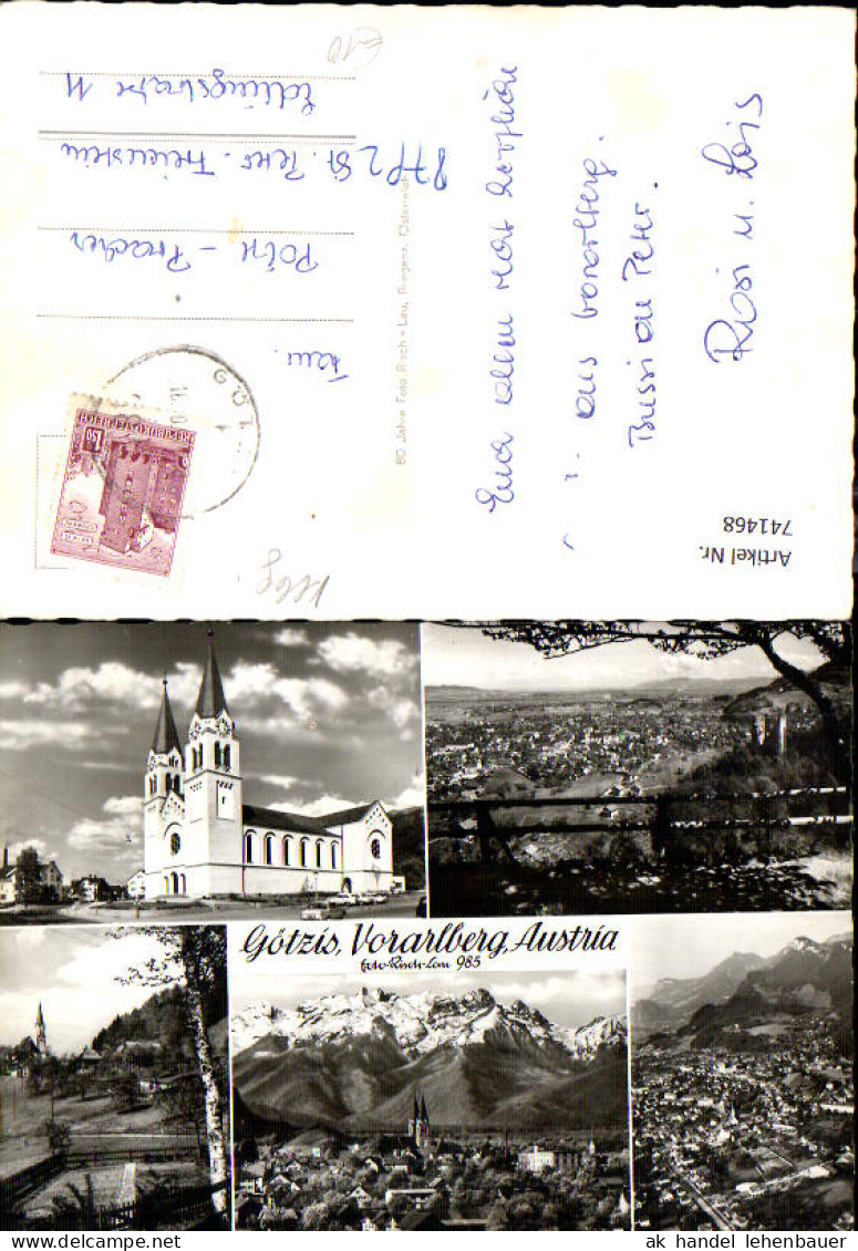 741468 Mehrbild AK Götzis Ansichten Kirche Panorama