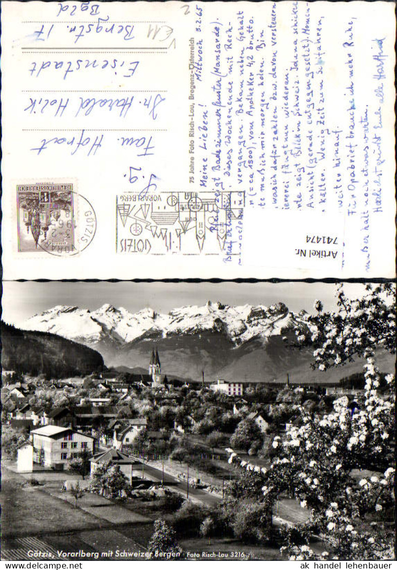 741474 Foto AK Götzis mit Schweizer Bergen pub Risch-Lau 3216