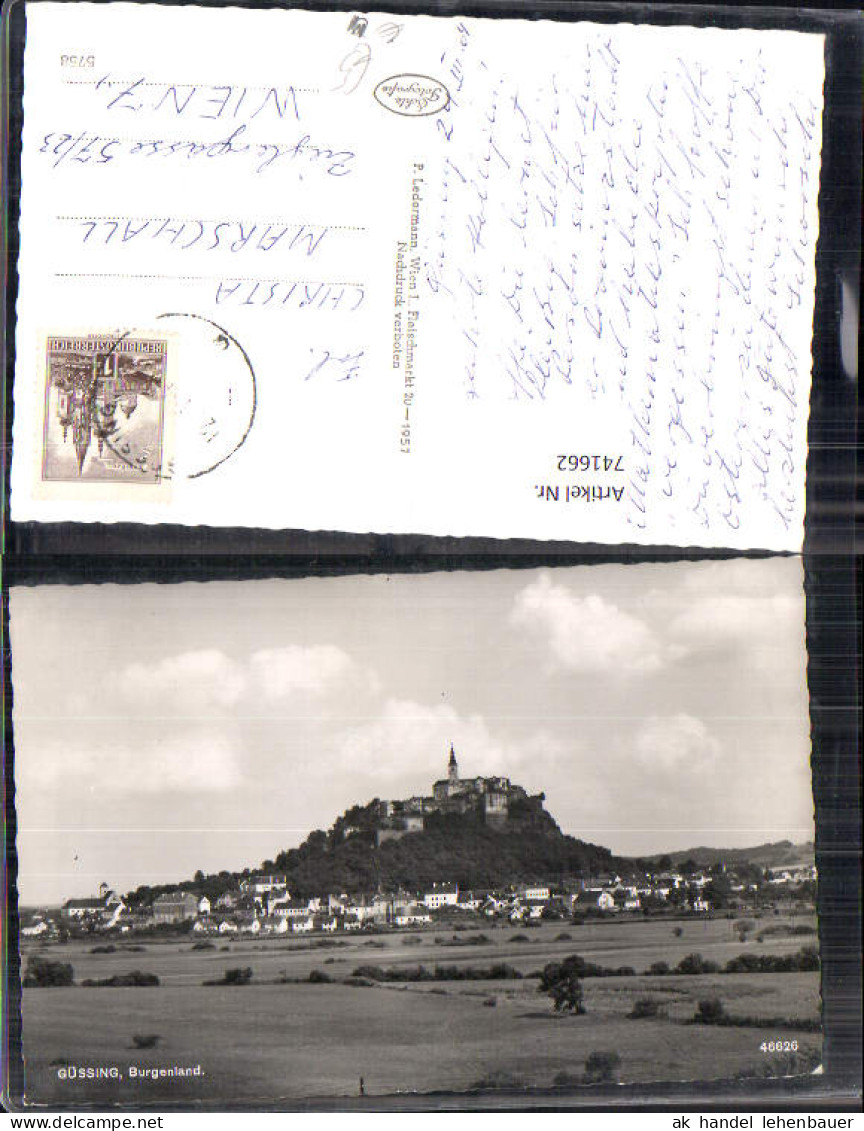 741662 Foto AK Güssing Ansicht m. Burg