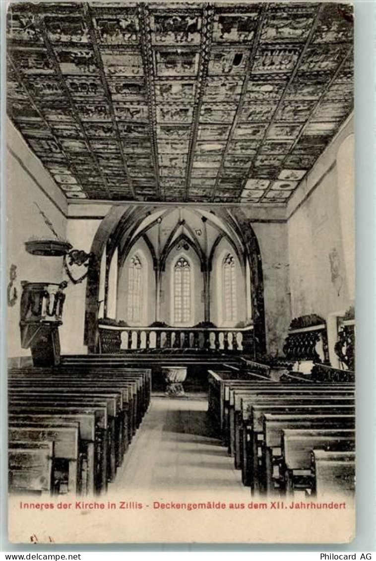 7432 Zillis-Reischen - Inneres der Kirche in Zillis Deckengemälde aus de... - 10395001