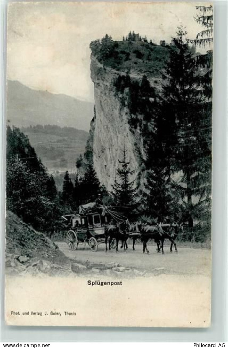 7435 Splügen 1907 - Splügenpost Postkutsche - 13197552