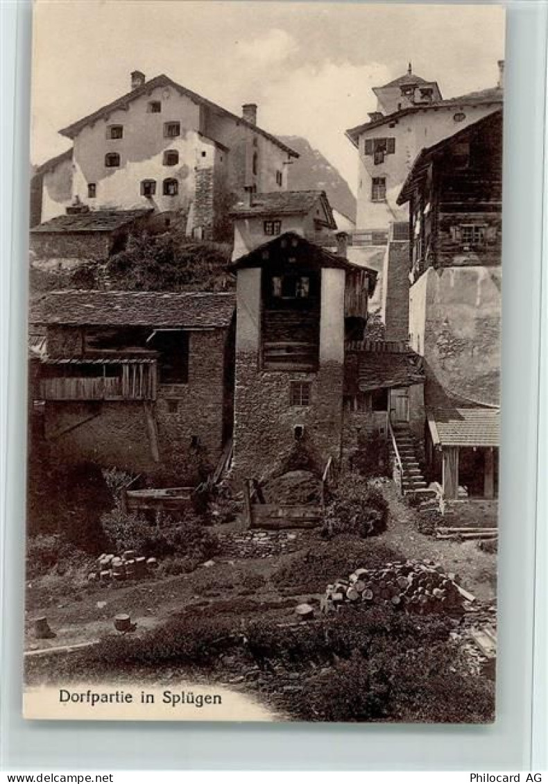 7435 Splügen - Dorfpartie, gute Erhaltung AK - 13077550