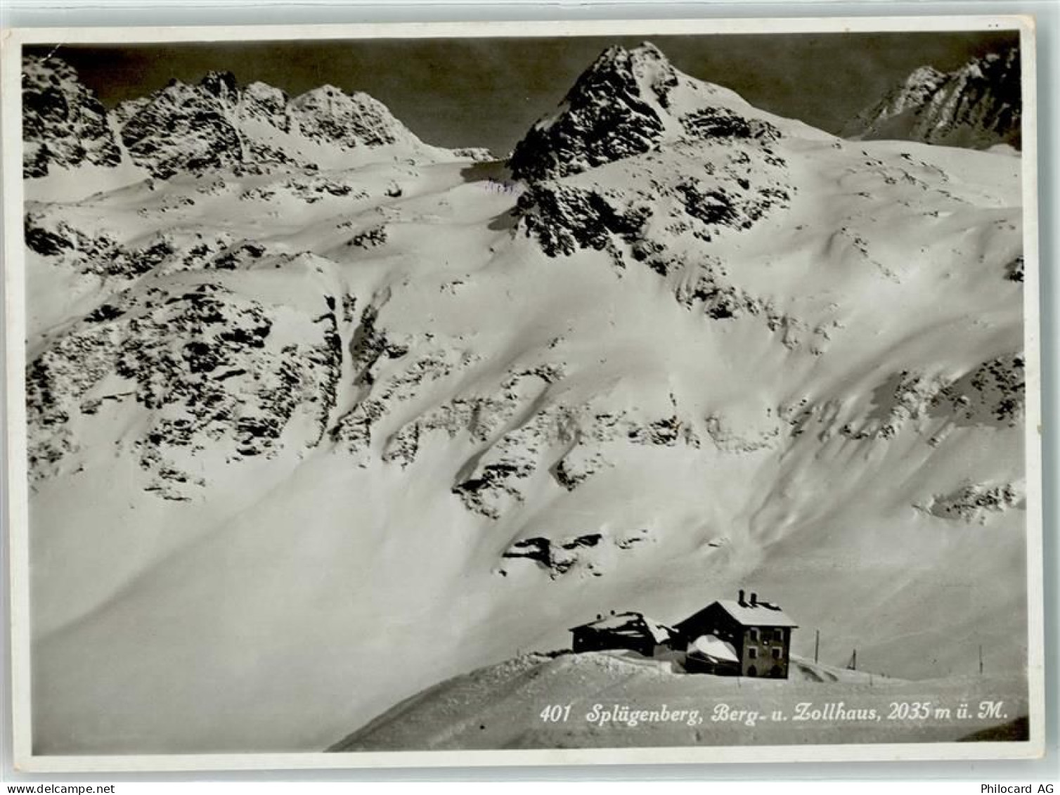 7435 Splügen - Winter Berg-und Zollhaus - 39487841