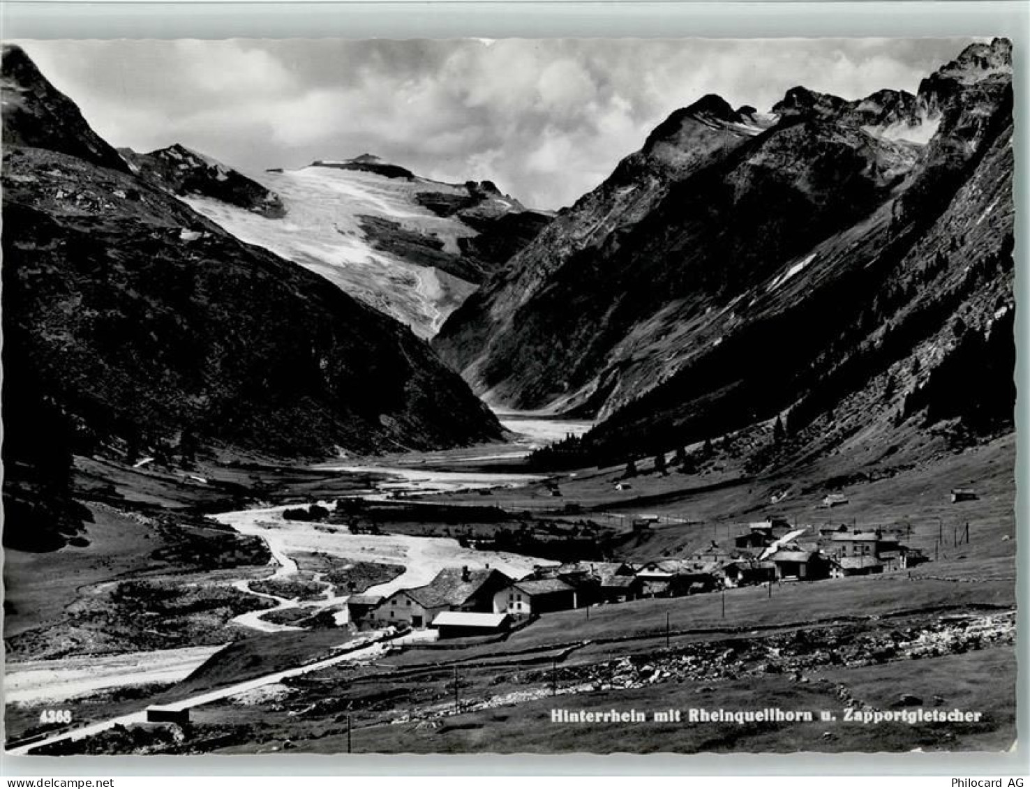 7438 Hinterrhein - Hinterrhein mit Rheinquellhorn und Zapportgletscher... - 10157138
