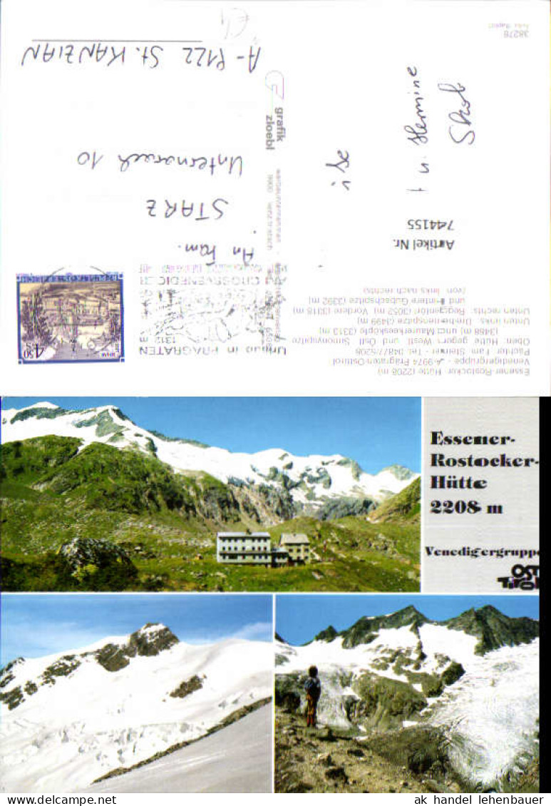 744155 Mehrbild AK Essener Rostocker-Hütte Prägraten Osttirol