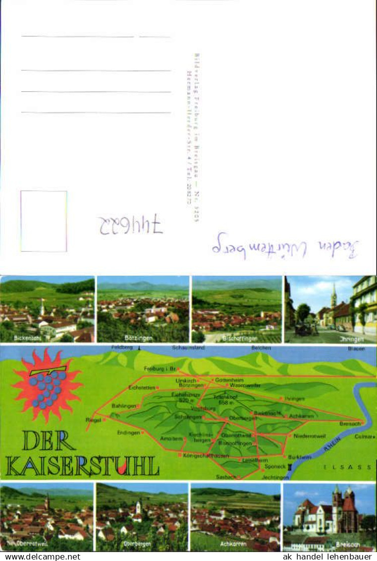 744622 Mehrbild Lagekarte Der Kaiserstuhl Bickensohl Bötzingen Breisach Oberbergen