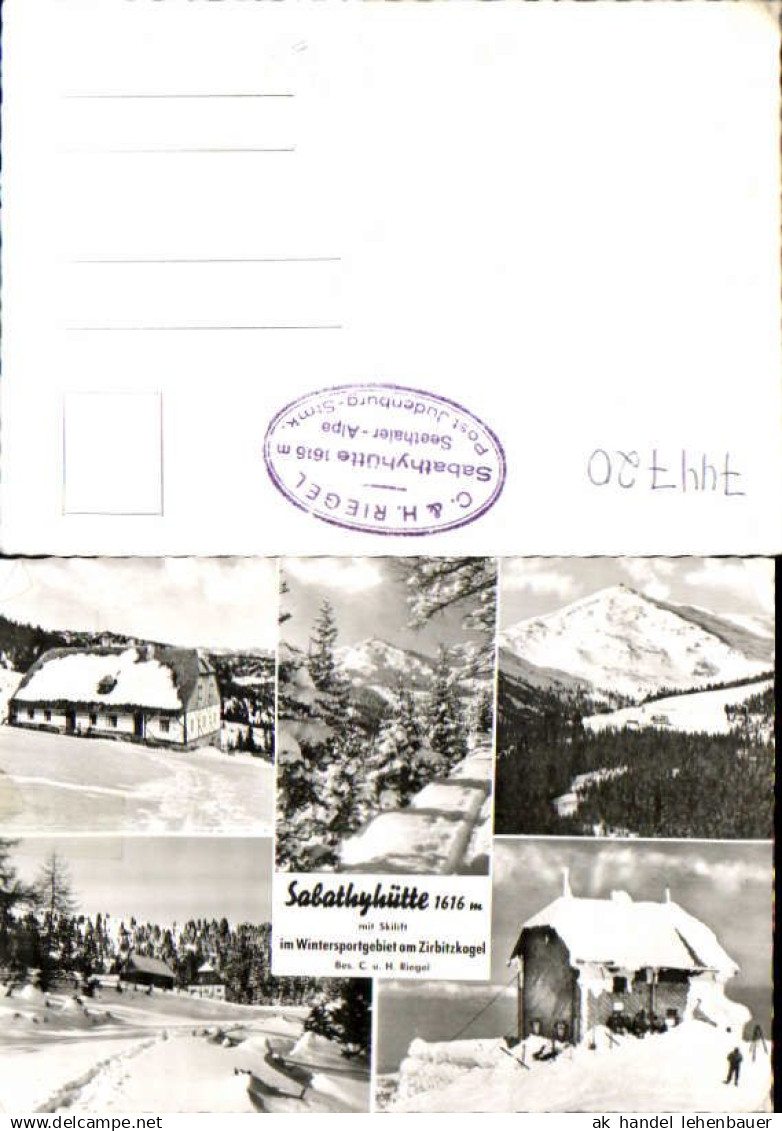 744720 Foto Mehrbild AK Obdach Sabathyhütte Zirbitzkogel im Winter
