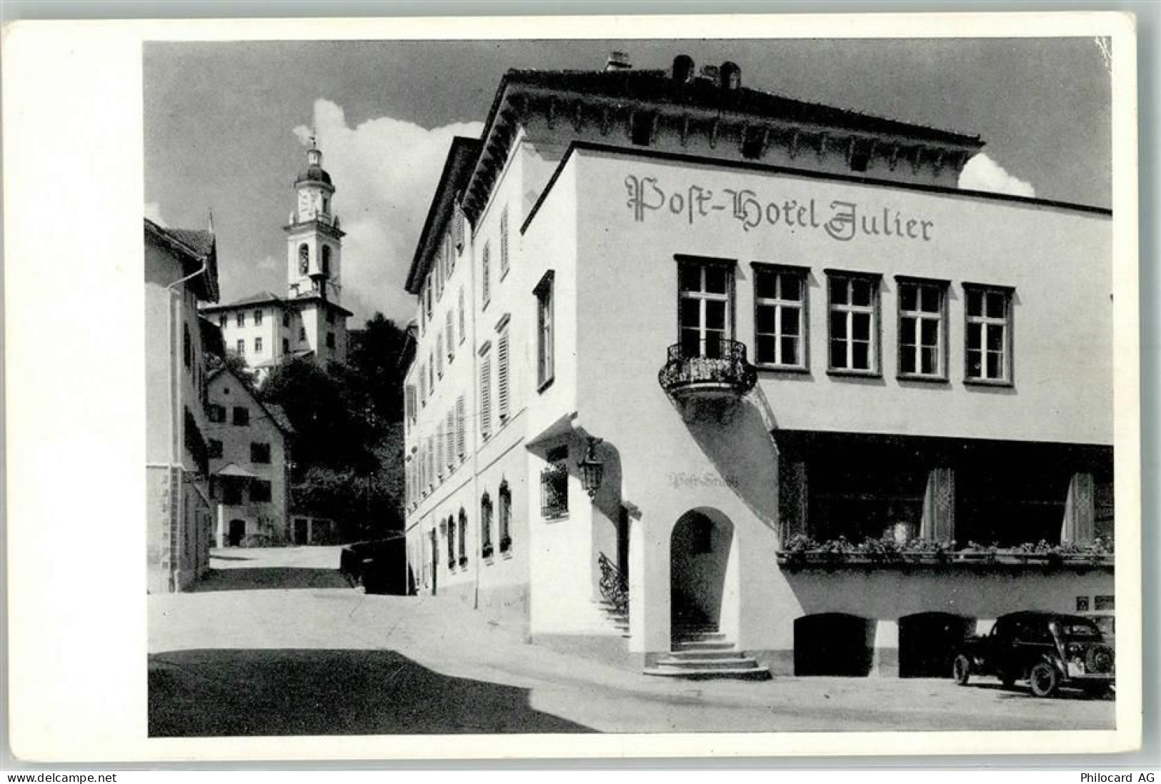 7450 Tiefencastel Foto AK Hotel Julier Auto - 10735324