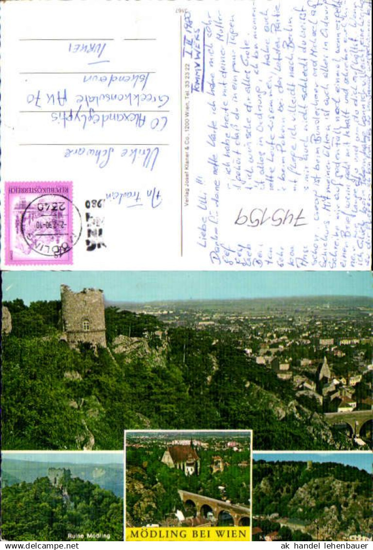 745159 Mehrbild AK Mödling b. Wien Ruine Mödling Klausen