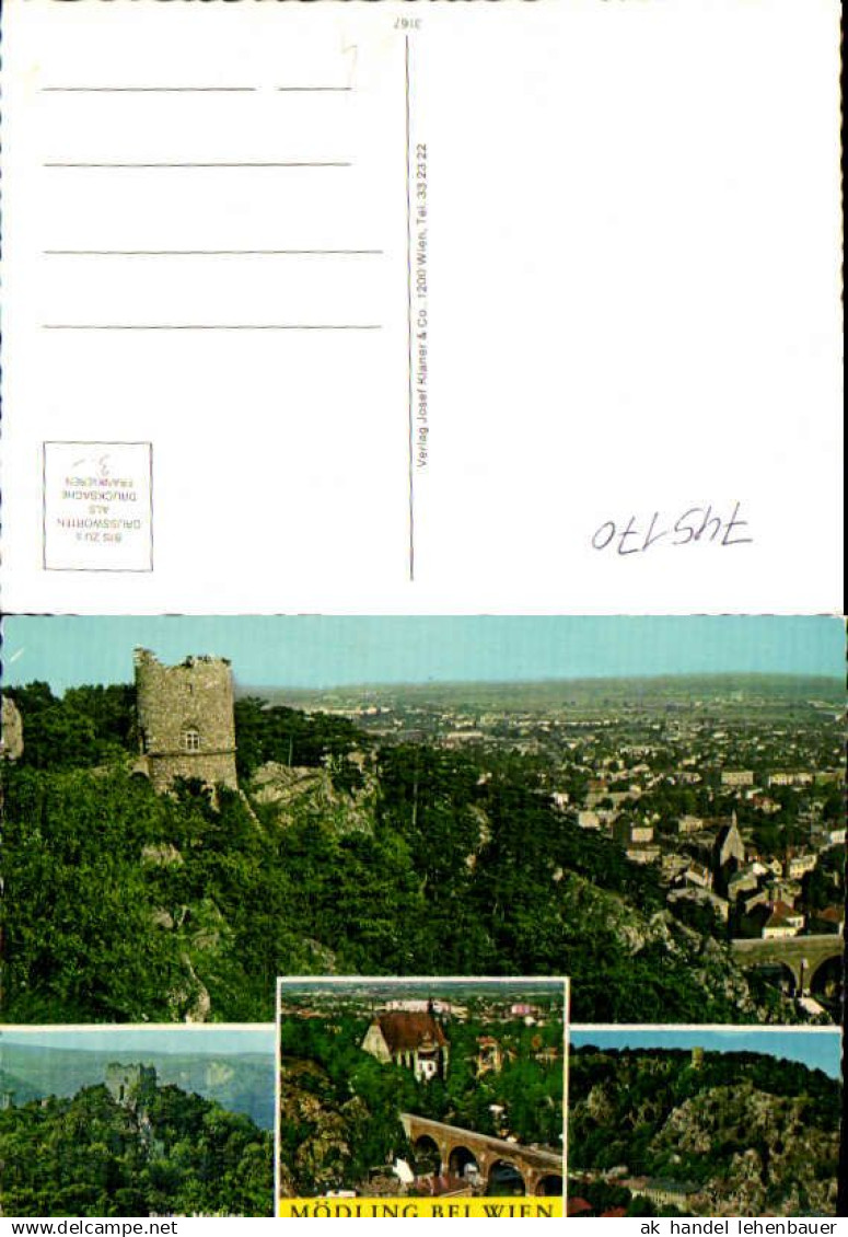 745170 Mehrbild AK Mödling b. Wien Ruine Mödling Klausen Schwarzer Turm