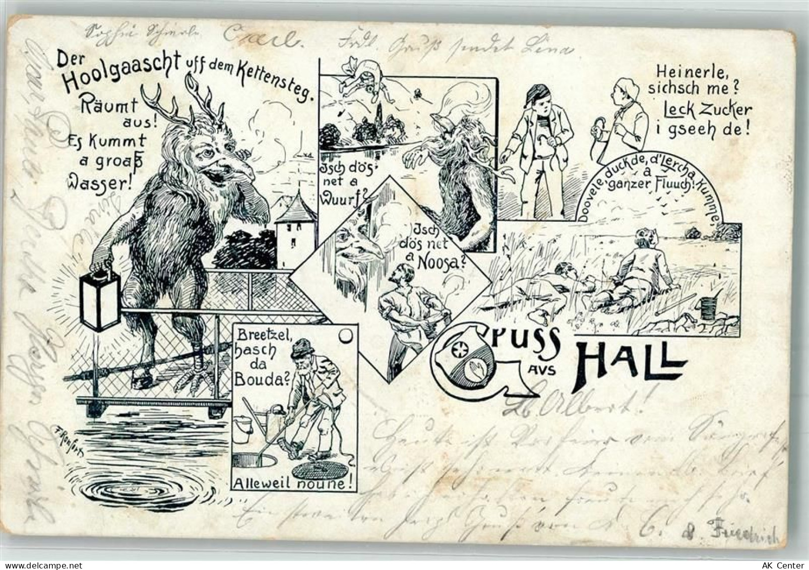 74523 W7170 Schwäbisch Hall 1901 Künstlerkarte Hall Der Hoolgaascht uff ... - 13649585