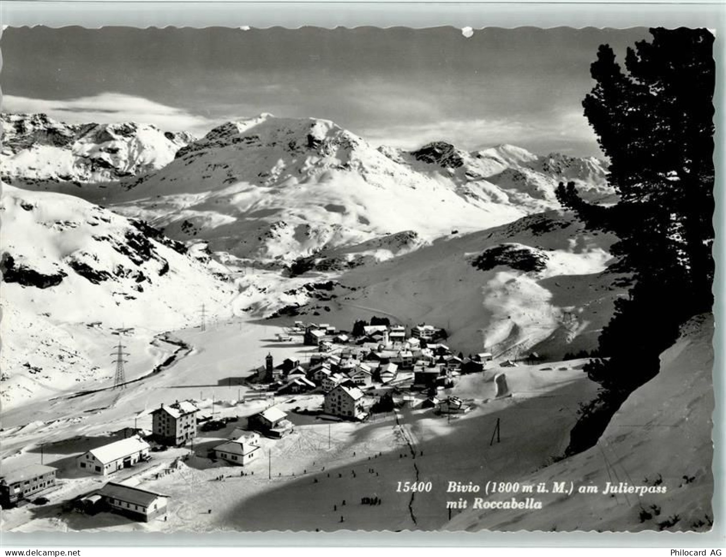 7457 Bivio - Bivio Gesamtansicht am Julierpass mit Roccabella Winteraufn... - 10156528