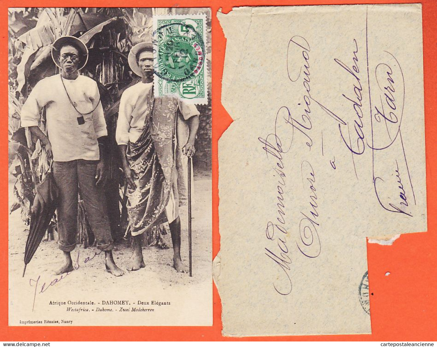 7462 /  ️ Ethnic DAHOMEY 2 Elegants Westafrica DAHOME Afrique Occidentale COTONOU à Aurore RIGAUD Cadalens