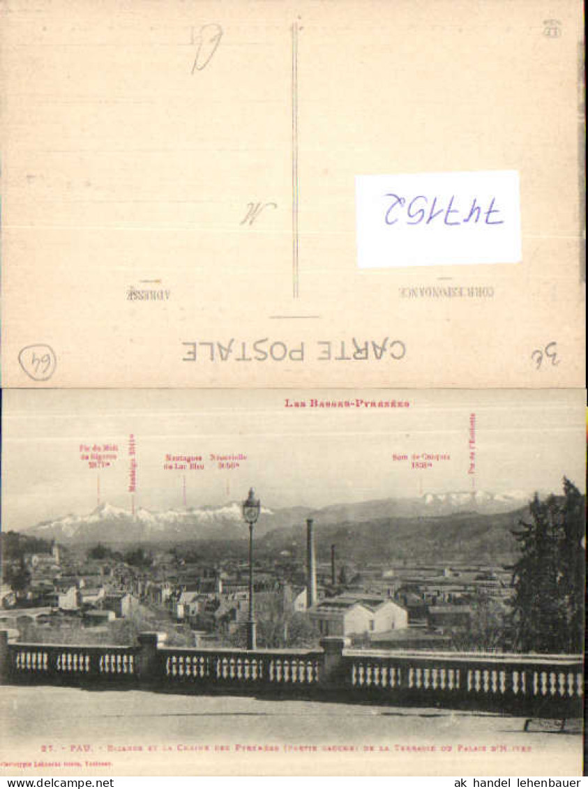 747152 Pau Bizanos et la Chaine des Pyrenees de la Terrasse du Palais d Hiver France