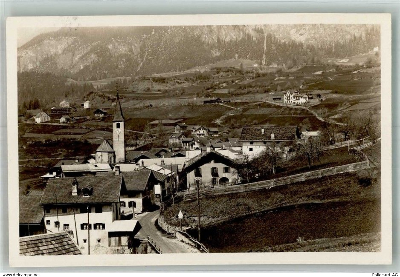7477 Filisur 1945 Foto AK Gasthaus Rhätia Postamt - 14007728