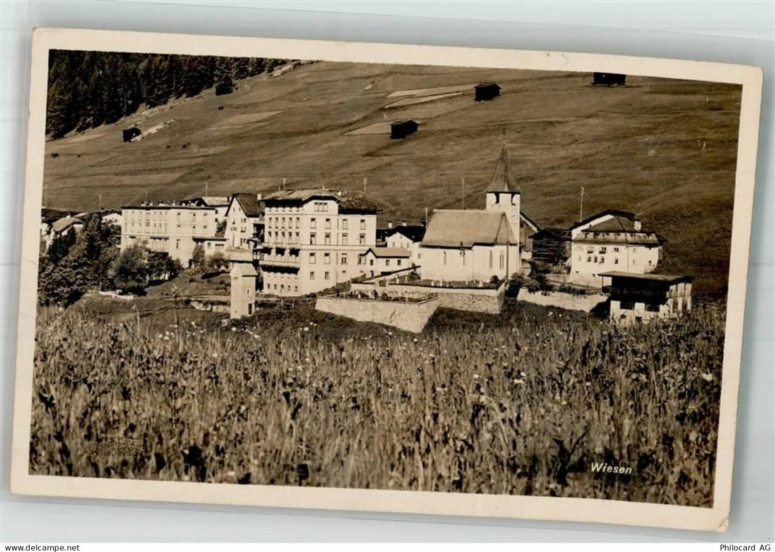 7494 Wiesen GR Foto AK Kirche - 10749628