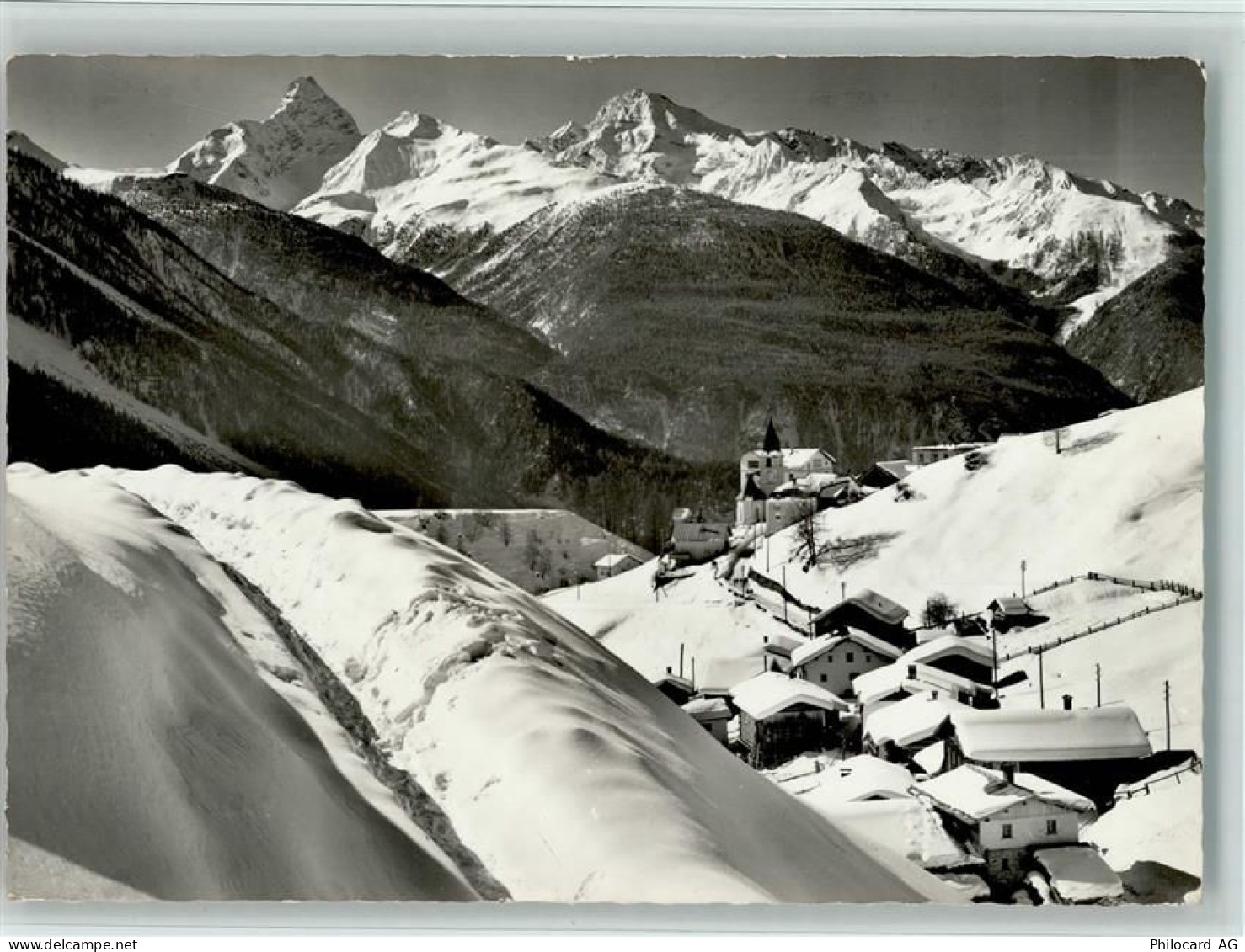 7494 Wiesen GR - mit Tinzenhorn und Piz Michel Winter - 11057822