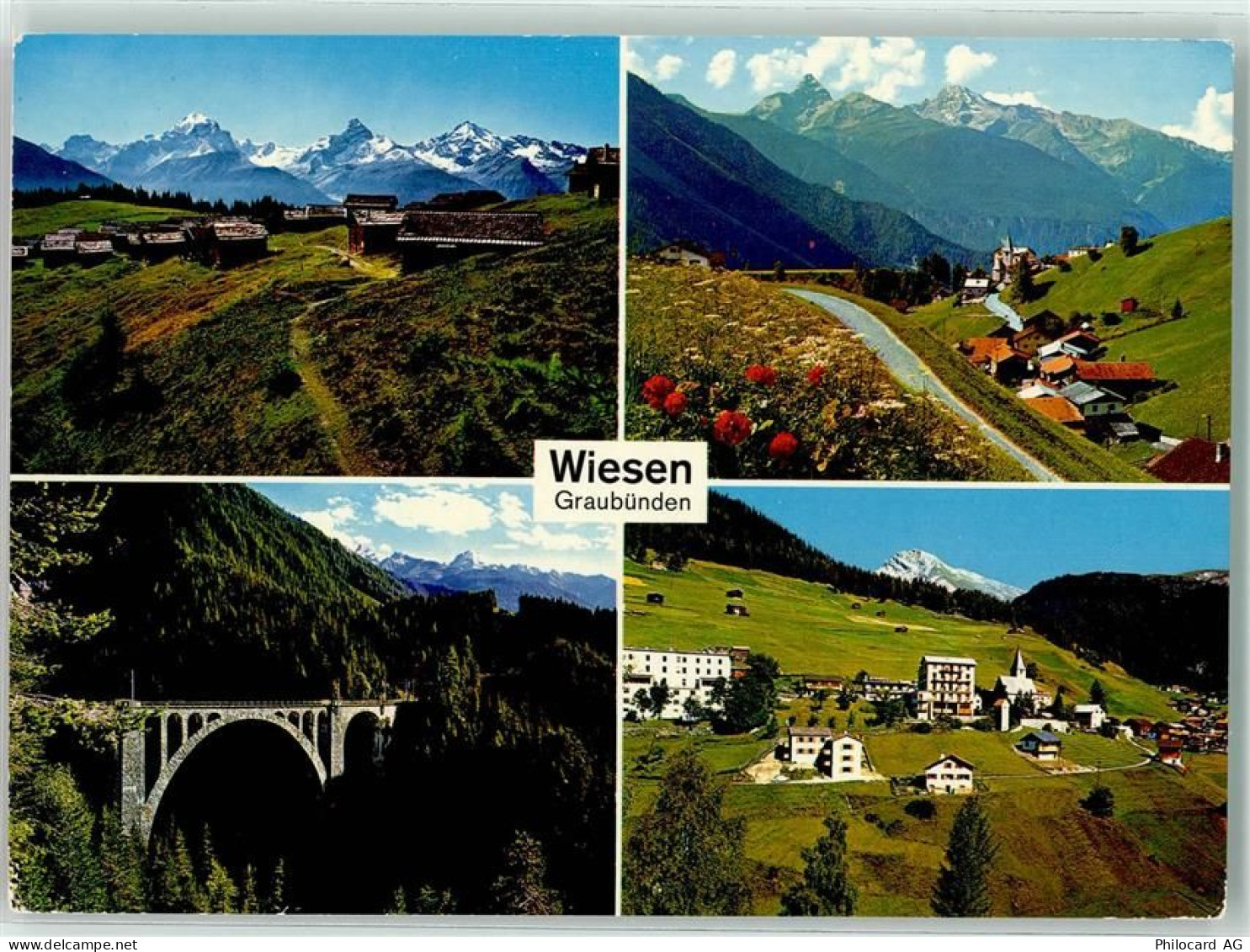 7494 Wiesen GR - Wieseneralp Tinzenhorn Piz Mitgel Viadukt Valbellahorn... - 39493005