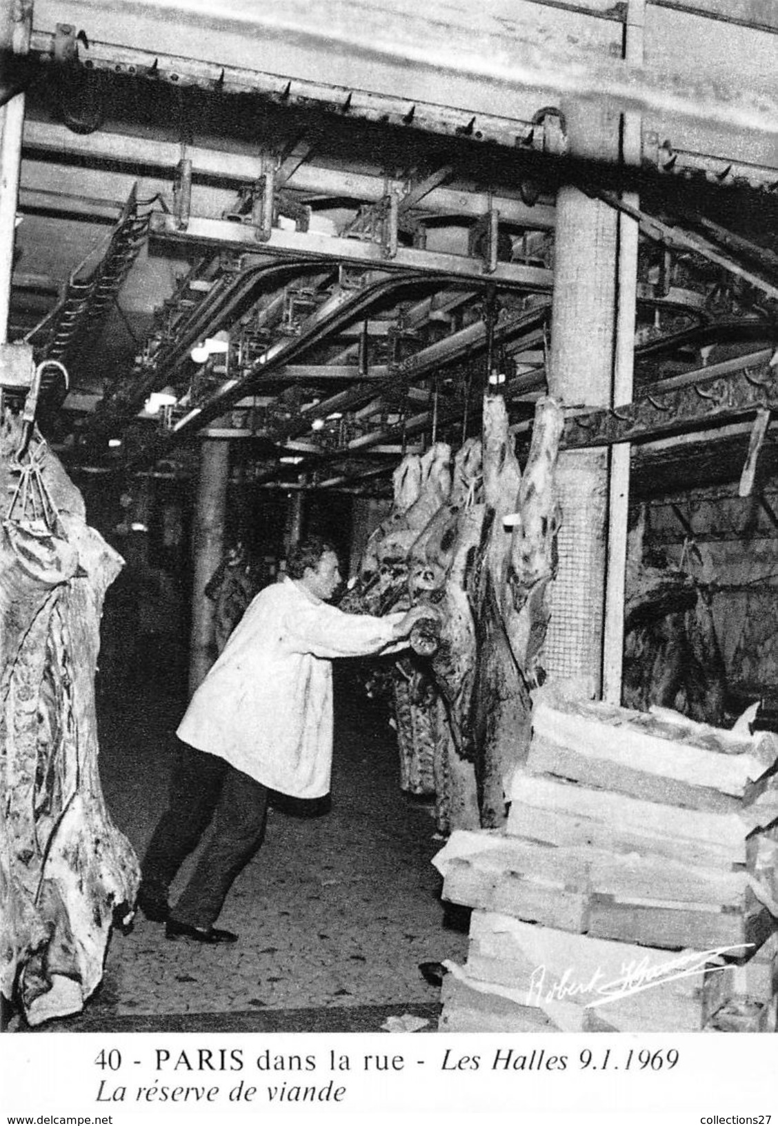 75-PARIS 01- LES HALLES- 9.1.1969, LA RESERVE DE VIANDE