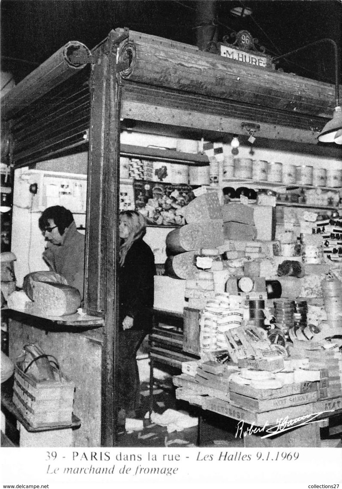 75-PARIS 01- LES HALLES- 9.1.1969, LE MARCHAND DE FROMAGE